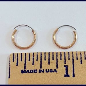 NEW PETITE ROSE COLORED HOOPS